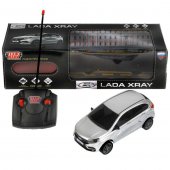 Машина Технопарк LADA XRAY 18 см, на радиоуправлении, со светом, серебристый арт.LADAXRAY-18L-GY