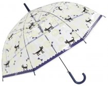 Зонтик детский Кошки прозрачный купол синий