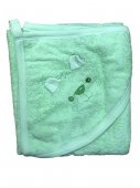 Детское полотенце с капюшоном 110*110см зеленый Мишки арт.Г09-08