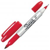 Маркер "Sharpie" Twin Tip красный, 0,3-1мм, двухсторонний, пулевидный наконечник, перманентный