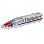 Инерционная металлическая модель -  Скоростной поезд 23 см, белый, со светом и звуком арт.80118L-R