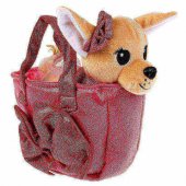 Мягкая игрушка "Мой питомец" Собака в сумочке 15 см арт.CT-AD230018-19
