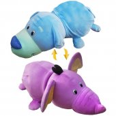 Игрушка-вывернушка 1toy 76 см Голубой щенок-Фиолетовый слон