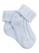Носочки вязаные для новорожденных 12 см, светло-голубой арт 4042-3