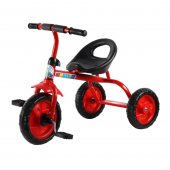 Велосипед трехколесный Чижик красный жесткое сиденье, пластиковые цветные колеса