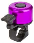 Звонок велосипедный чёрно-пурпурный 11A-04 алюминиевый верх, основа пластик