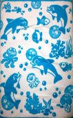 Одеяло байковое 57-8ЕТЖ "Дельфины", 100% хл. 140х100  (морской)