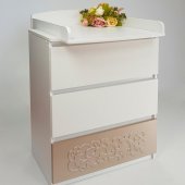 Комод Островок уюта ЕVА декор арабески съемный пеленальный стол, капучино/белый