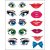 Наклейка " Праздник " А5 Глазки- для надувных шаров- Глазки, бровки, ротики, фон белый 479-0200274
