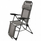 Кресло-шезлонг с подножкой графитовый К3/ГР