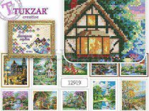 Картина алмазная " Tukzar " по номерам 40*50см Пейзаж, ассорти- 10 видов, на подрамнике 12919