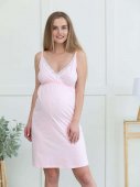Сорочка для беременных и кормящих женщин ФЭСТ розовый/белый арт.П17504