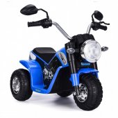 Детский электромотоцикл Zhehua Technology пластиковые колеса,свет,музыка, голубой арт.916