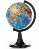 Глобус Земли " Globen " Физический 120 мм. Классик, пластиковая черная подставка