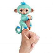 Интерактивная ручная обезьянка Fingerlings WowWee – Эдди, голубая, 12 см