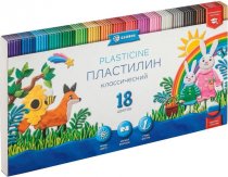 Пластилин Глобус Детский классический повышенной мягкости 18цветов 270грамм, картонная упаковка