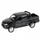 Инерционная металлическая модель - Uaz Pickup, черный, 12 см, открываются двери и багажник