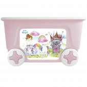 Ящик для игрушек Little Angel Сказочная принцесса 50 л на колесах арт.1034LA