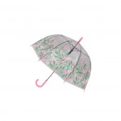 Зонтик детский Цветочки прозрачный купол розовый