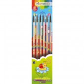 Набор кистей "Attomex" 6 шт пони № 1,2,3,4,5,6, деревянная ручка, блистер арт.8072727