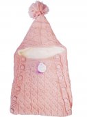 Папитто Конверт вязанный на пуговицах розовый 1961 0-3 мес