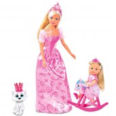 Кукла Steffi love Штеффи и Еви Принцессы 29см, зверушки в комплекте 12см арт.5733223029