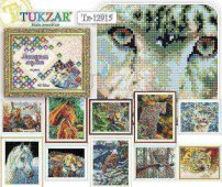 Картина алмазная " Tukzar " по номерам 30*40см Животные, ассорти- 10 видов, на подрамнике 12915
