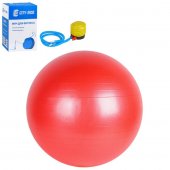 Мяч гимнастический, красный, 65 см, антивзрыв, насос