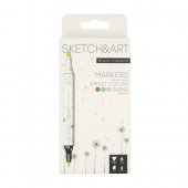 Набор маркеров Sketch&Art Весенний пейзаж двусторонних 6 цветов (толщина линии 1-5 мм)
