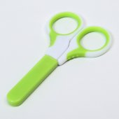 Ножницы детские, с защитным колпачком, цвет белый/зеленый арт.6913473