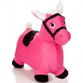 Лошадка-попрыгунчик 63798 розовая в тканевом чехле