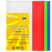 Обложка KWELT ПЭ 235*490 мм 150 мкм универсальная для учебников, с цветными клапанами 235