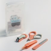 Маникюрный набор Mum&Baby (ножницы, книпсер, пилка, пинцет), цвет розовый арт.6996023