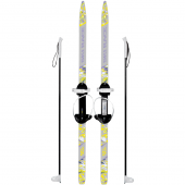 Лыжи подростковые Ski Race 120/95 универсальное крепление Цикл с палками серый