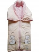 Папитто Конверт-одеяло розовый на молнии с вышивкой 82*92 53-150