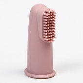 Щетка зубная на палец, силиконовая, цвет розовый арт.6913481