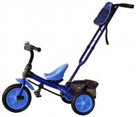 Велосипед трехколесный Galaxy VIVAT 3 синий, с родительской ручкой, колеса ЭВА