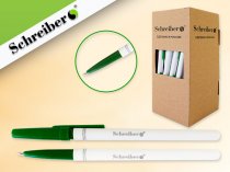 Ручка "Schreiber" зеленая 0,7 мм непрозрачный белый корпус, зеленый колпачок 1 шт