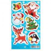 Наклейка " Мир открыток " А6 Новогодняя-Дед Мороз, елка, пингвин, снеговик, сова 0-11-5070А