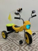Велосипед детский трехколесный KQ-198 желтый со светом, звуком