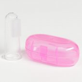 Щетка зубная на палец, силиконовая, с 3 месяцев, розовый контейнер арт.2932007