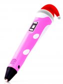 Новогодний набор 3Д Ручка Spider Pen PLUS с пластиком, трафаретами цвет розовый