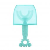 Зубная щетка-массажер "Крабик" Roxy Kids силиконовая с ограничителем, футляром, цвет голубой