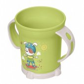 Чашка с декором и ручками 270 мл. цвет зелёный арт.4313061